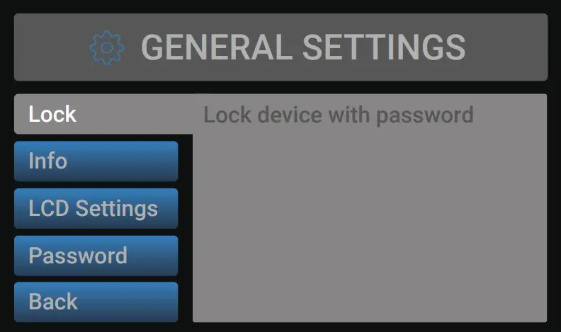 General settings