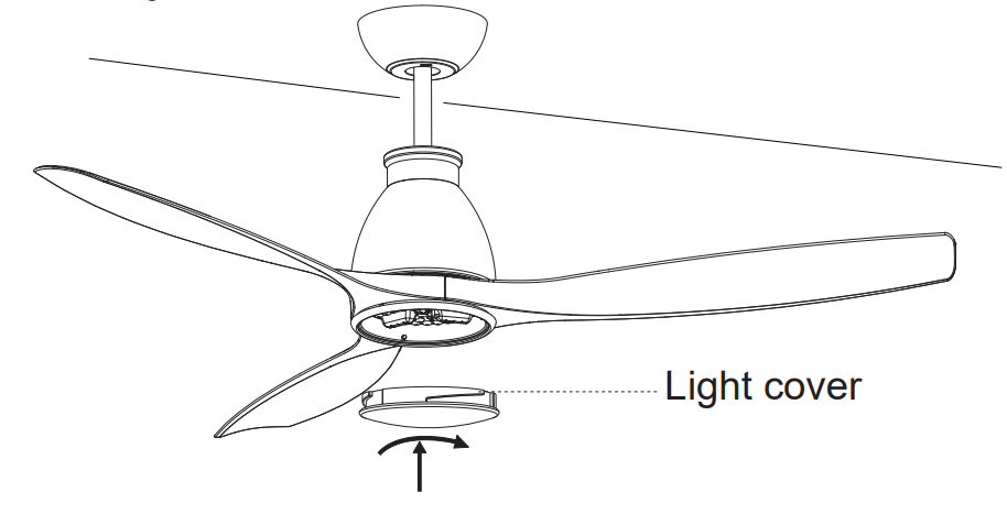 YUHAO 1137 Ceiling Fan - Light cover