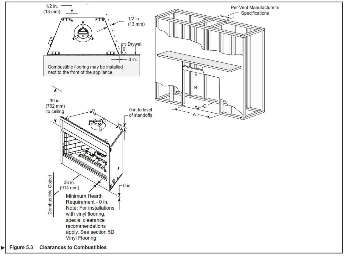 HEARTH HOME RBV4236IH Majestic 42 Reveal Traditional B-Vent Open Hearth Gas Fireplace - Figure 1