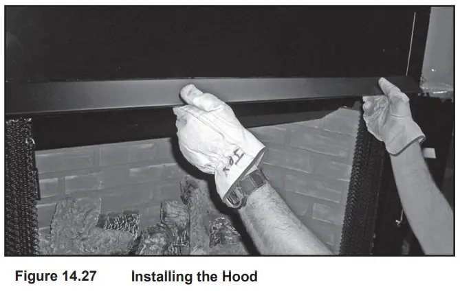 HEARTH HOME RBV4236IH Majestic 42 Reveal Traditional B-Vent Open Hearth Gas Fireplace - Installing the Hood