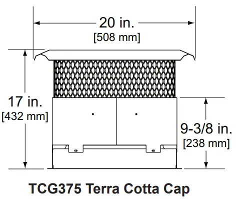 HEARTH HOME RBV4236IH Majestic 42 Reveal Traditional B-Vent Open Hearth Gas Fireplace - Terra Cotta Cap