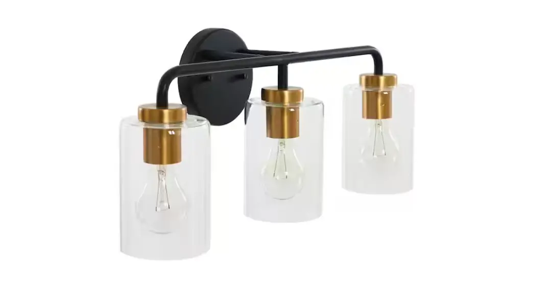 Robert Stevenson Lighting Ec1166c Kendrick 3 Light Matte Black And Brushed Gold Metal And Glass Vanity Light Instruction Manual