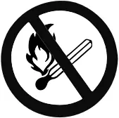 Naked flames or smoking prohibited a1