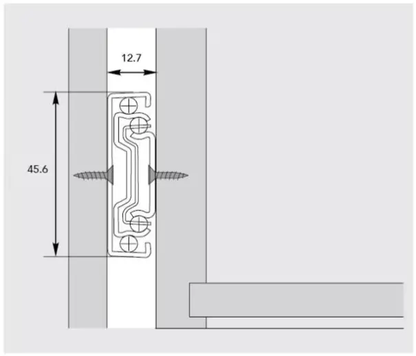 EXCEL E163 BK Gedeone Soft Closing Ball Bearing Drawer Slide - Space Requirment