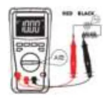 PeakTech 2035 Digital Multimeter - Connect the test leads in series