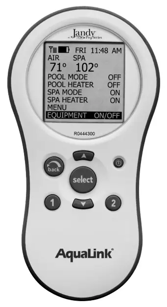 Jandy R0444300 AquaLink Wireless Handheld Remote - fig
