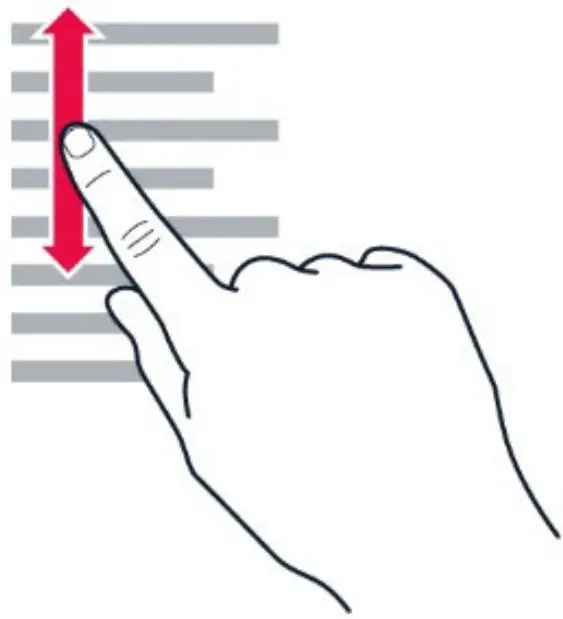 SCROLL THROUGH A LONG LIST OR MENU