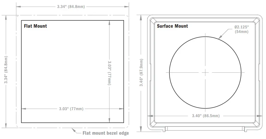 BLUE SEA SYSTEMS PN 1830 DC M2 OLED Meter - Cutout Templates