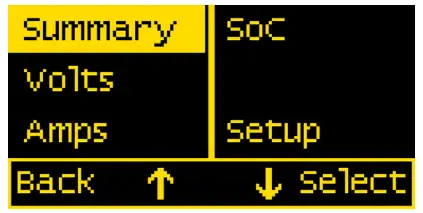 BLUE SEA SYSTEMS PN 1830 DC M2 OLED Meter - Menu