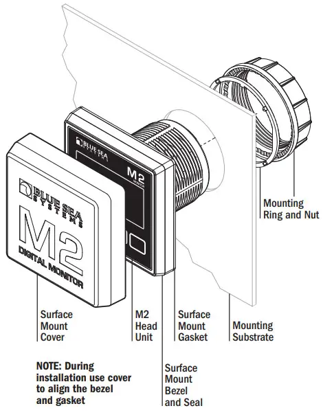 BLUE SEA SYSTEMS PN 1830 DC M2 OLED Meter - Surface Mount