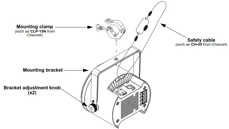 CHAUVET DJ COREpar Q60 ILS RGBA COB LED D Fi USB Par Wash Light - diagram