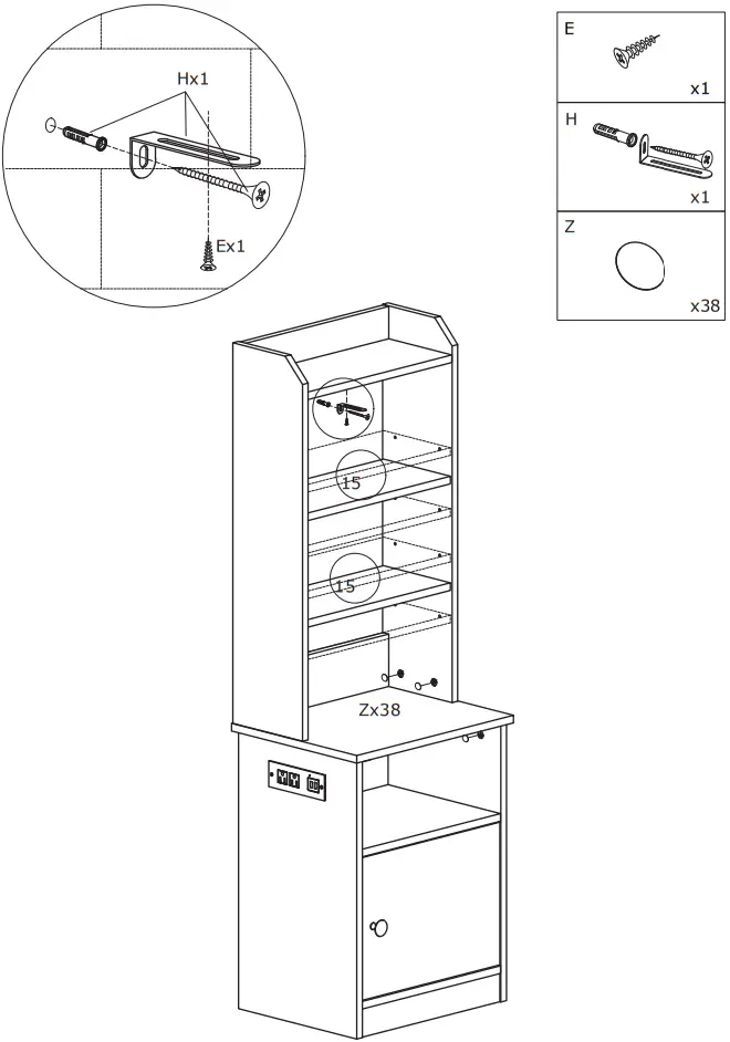 COSTWAY Nightstand with Charging Station - Figure 10