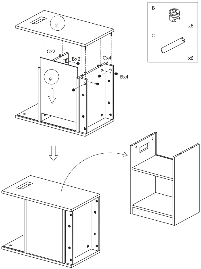 COSTWAY Nightstand with Charging Station - Figure 4