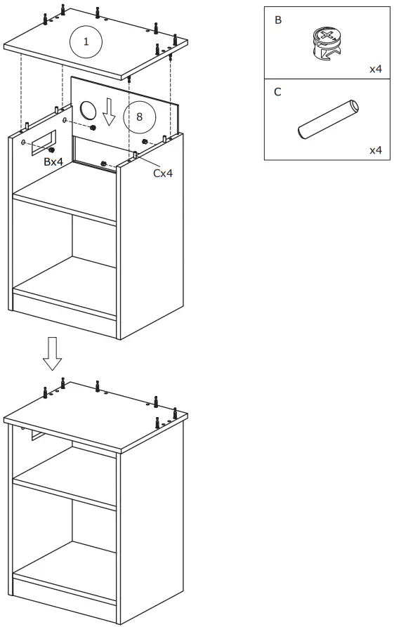 COSTWAY Nightstand with Charging Station - Figure 5