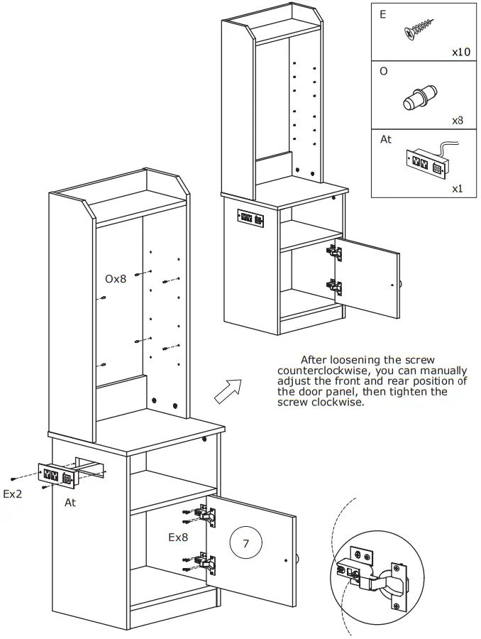 COSTWAY Nightstand with Charging Station - Figure 9