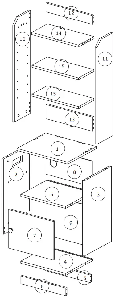 COSTWAY Nightstand with Charging Station - parts 2