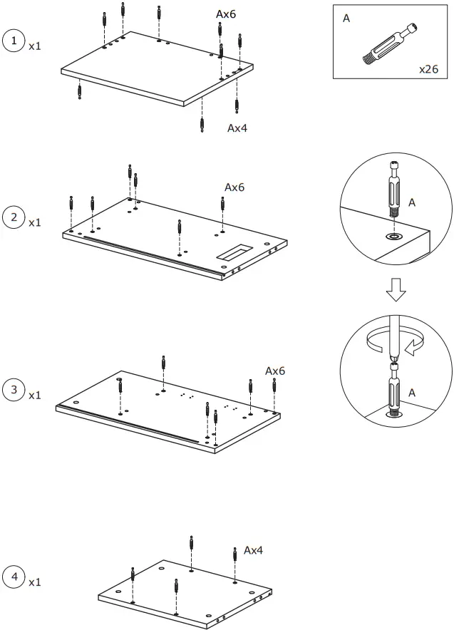COSTWAY Nightstand with Charging Station - parts 5
