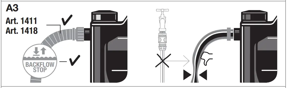 To connect the hose to the suction side