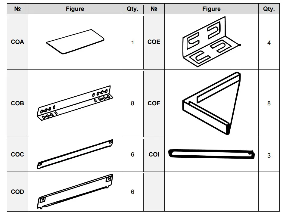 XPOtool 60285 Tyre Storage Rack - Parts list