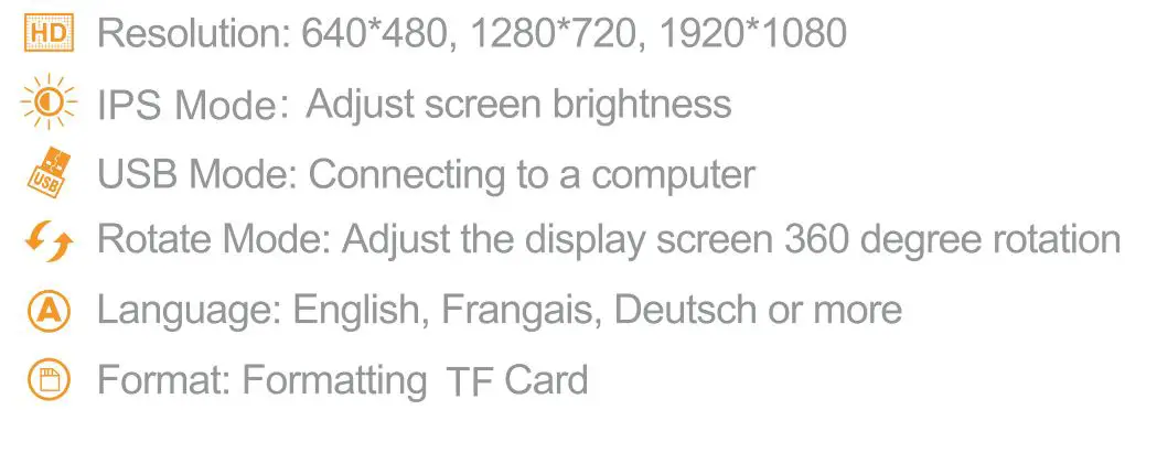 KZYEE KZ3000 Triple Lens Borescope Inspection Camera - MENU TREE