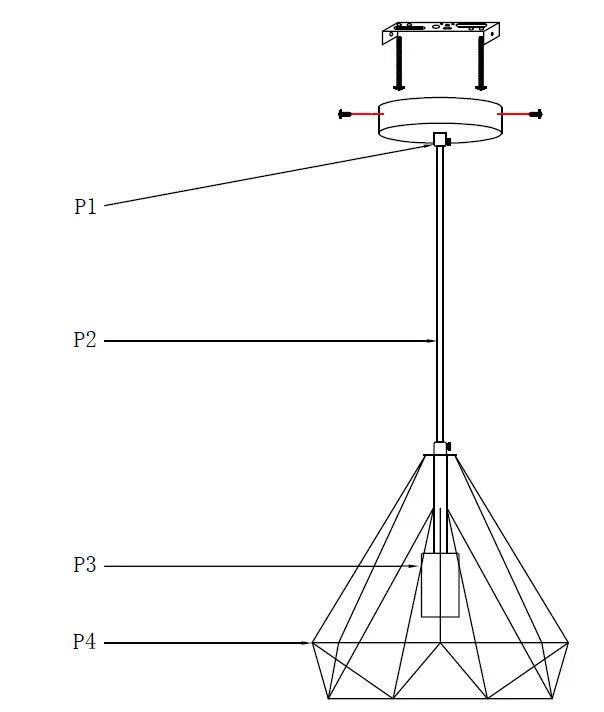 Pynsseu E26 Pendant Bulb Lamp Frame Weight-fig-1