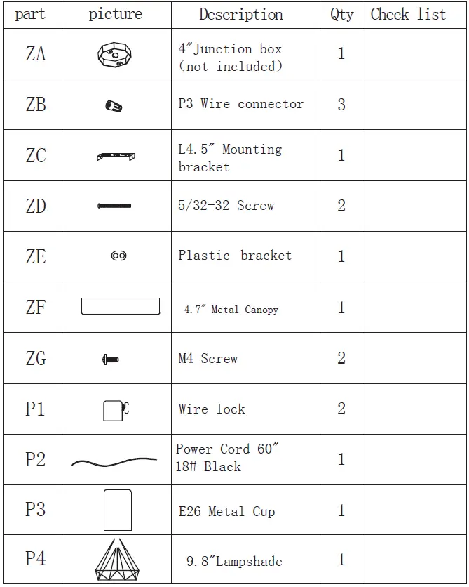 Pynsseu E26 Pendant Bulb Lamp Frame Weight-fig-2