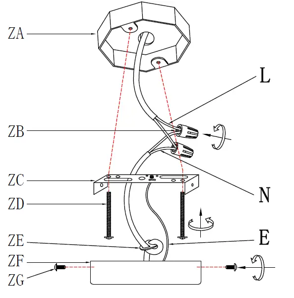 Pynsseu E26 Pendant Bulb Lamp Frame Weight-fig-3