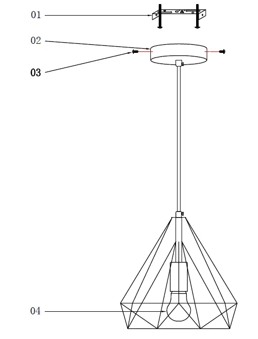 Pynsseu E26 Pendant Bulb Lamp Frame Weight-fig-4