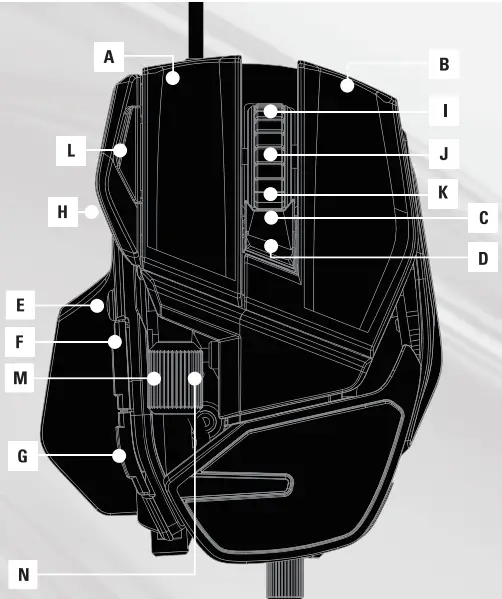 MAD CATZ R.A.T. 8+ Fully Adjustable Corded Gaming Mouse A2a