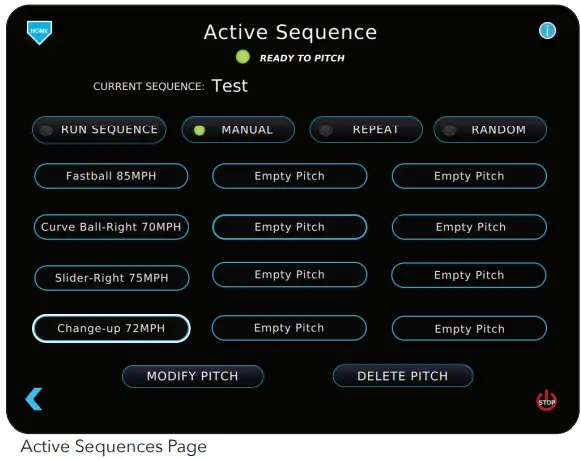 SPORTSATTACK Elite E-Hack Attack Baseball Machine - Active Sequences Page