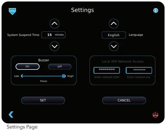 SPORTSATTACK Elite E-Hack Attack Baseball Machine - Settings Page