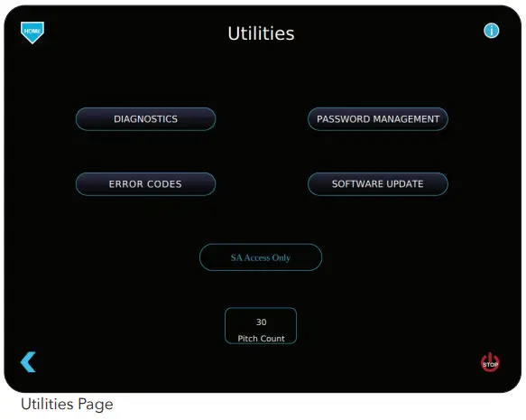SPORTSATTACK Elite E-Hack Attack Baseball Machine - Utilities Page