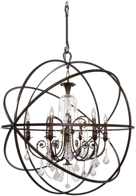 CRYSTORAMA 9228-EB Solaris Six Light Chandelier