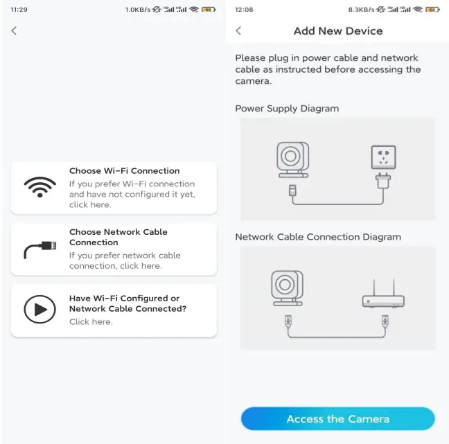 Choose Network Cable Connection