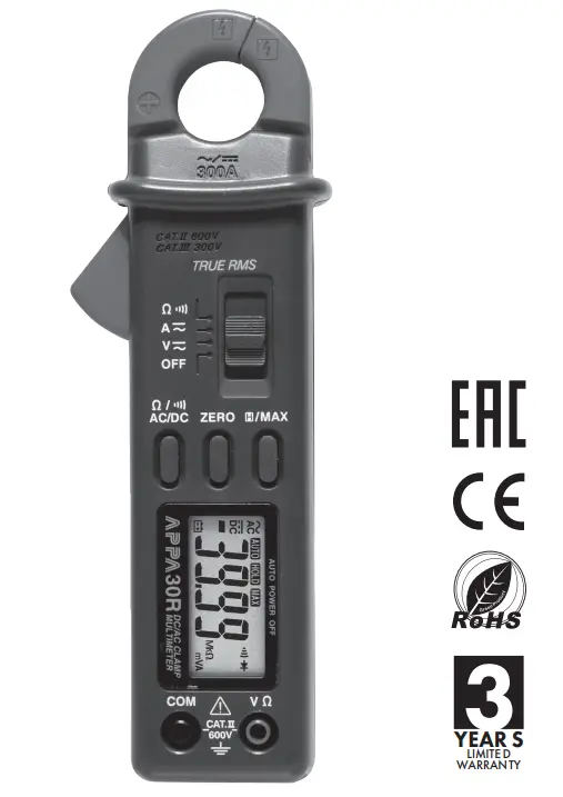 APPA 30R AC-DC Clamp Multimeter