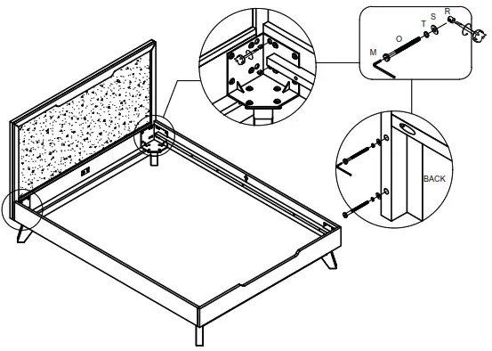 armen SETAHBDQN3A Astoria Series 3 Piece Bedroom Set - Figure6