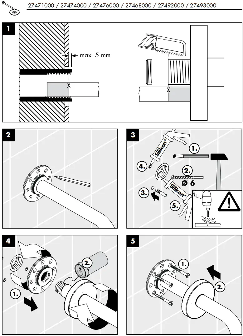 hansgrohe 27471000 Raindance Shower Head and Arm - Figure 1