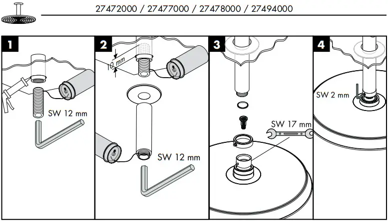 hansgrohe 27471000 Raindance Shower Head and Arm - Figure 3