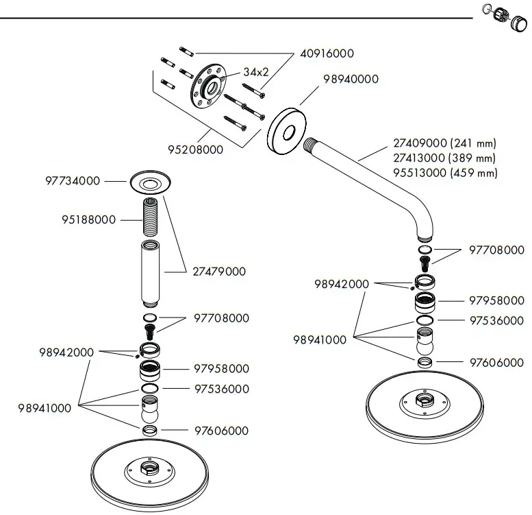 hansgrohe 27471000 Raindance Shower Head and Arm - Figure 5