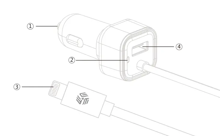 INFINIT IBS-VC25 32W iPhone Car Charger - fig 1