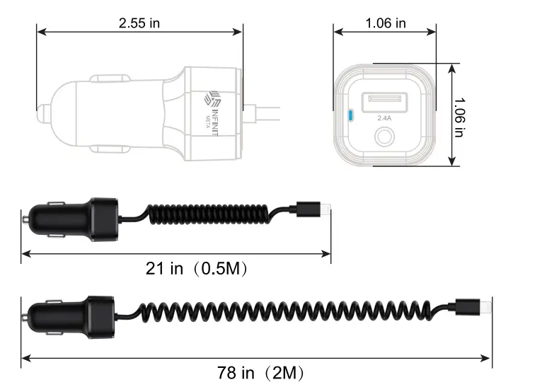 INFINIT IBS-VC25 32W iPhone Car Charger - fig