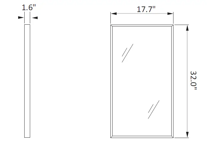 Vinnova 701818-MIR-BG Viella 18 Bathroom Mirror 1