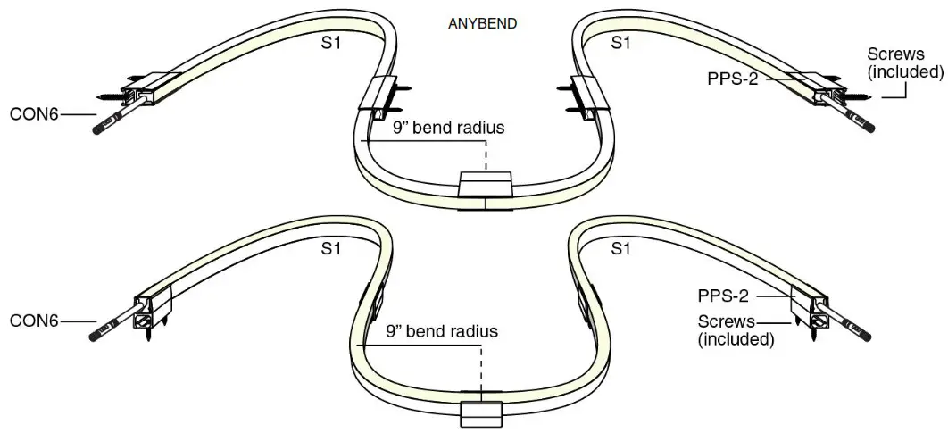 Q TRAN FXT FLEXIBLE ANYBEND Flexible Light Fixture - CONTINUOUS WIRING CONFIGURATION OPTIONS