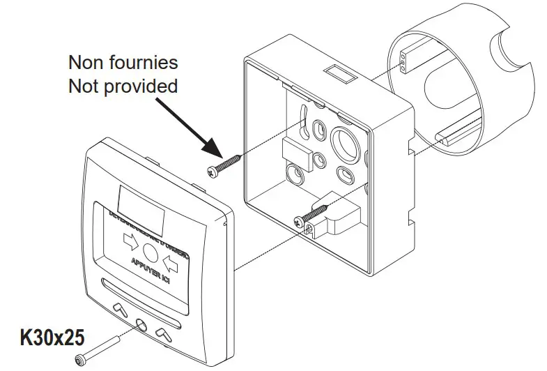 Surface mounting possible with standard 60 mm outlet box