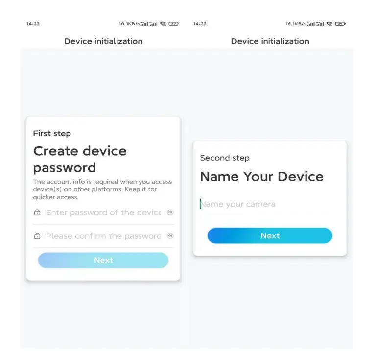 Set up the Camera on the App