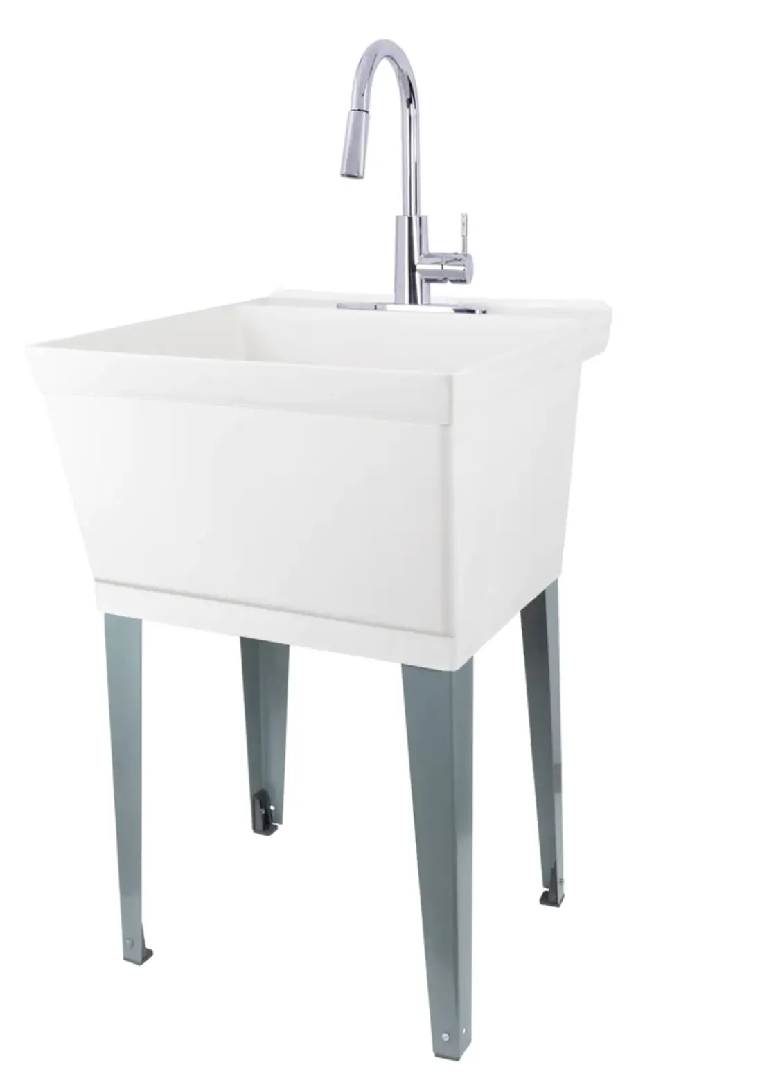 TEHILA 040JS6503CP Standard Freestanding White Utility Sink