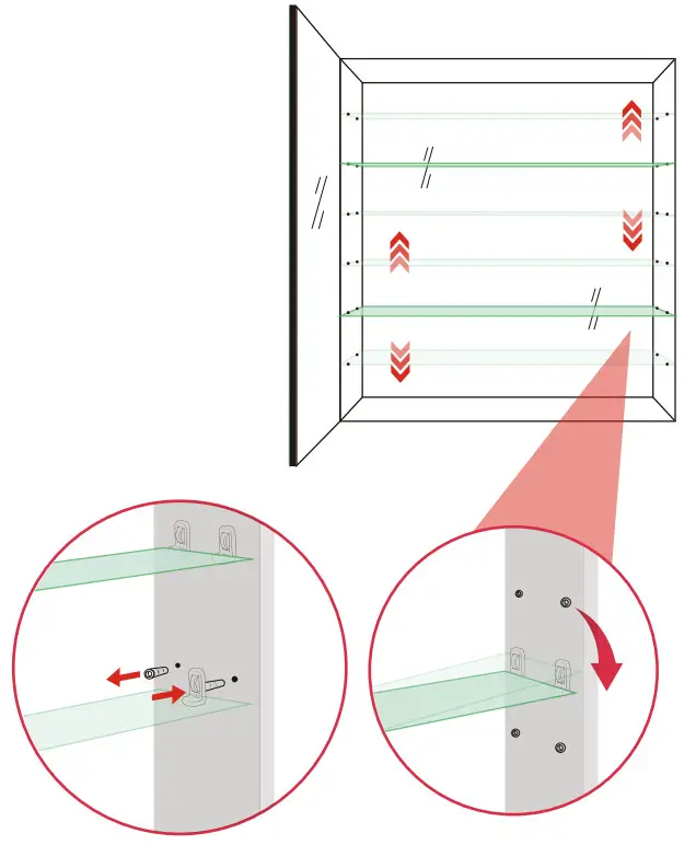 The Home Depot AM1205D-49 Black Aluminum Medicine Cabinet with Mirror - height according