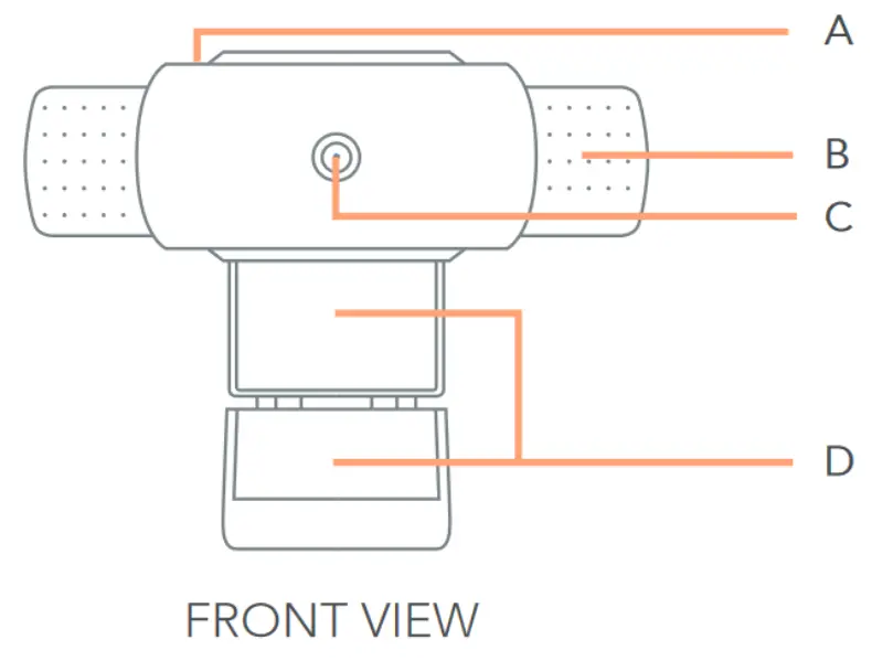 BAUHN APDQM-0623-W Full HD Webcam - FRONT VIEW
