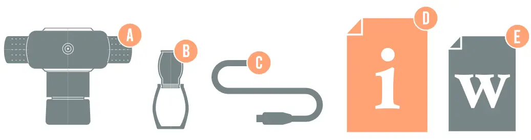 BAUHN APDQM-0623-W Full HD Webcam - parts