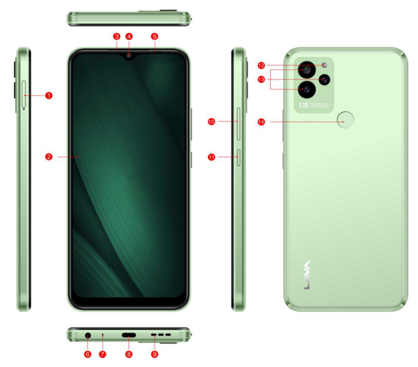 LAVA Blaze Smartphone - PHONE LAYOUT